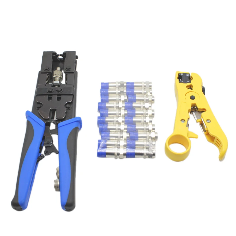 

Durable Coax Compression Crimper Tool Bnc/Rca/F Crimp Connector Rg59/58/6 Cable Wire Cutter Adjustable Crimping Plie