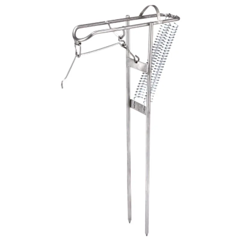 

Stainless Fishing Rod Holder Rack with Automatic Tip-Up Hook Setter Double Spring FI-19ING