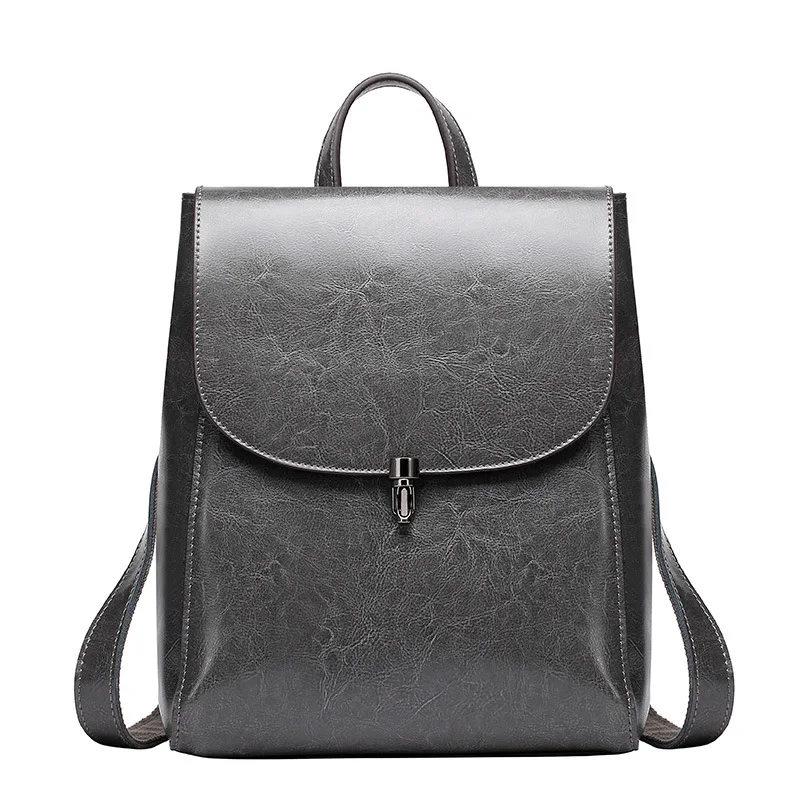 

100% Cow leather Backpack genuine leather mochila brand 2019 women Fashion shoulder bag Autumn new school bag free shipping