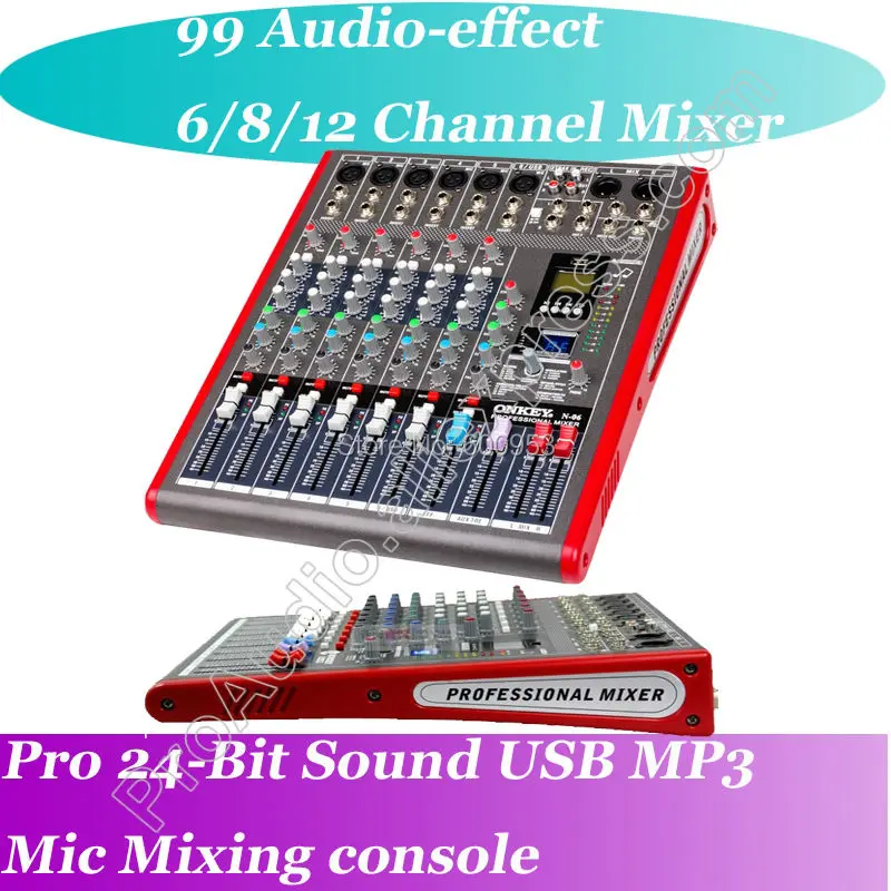 

MICWL NL6 6 Channel 99 Audio effect USB Studio Microphone Mixers Mixing Console Processor 24-Bit