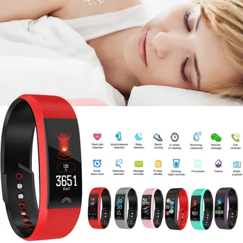

Smart Watch Sports Fitness Activity Heart Rate Tracker Blood Pressure wristband IP67 Waterproof Pedometer for IOS AndroidF5.16