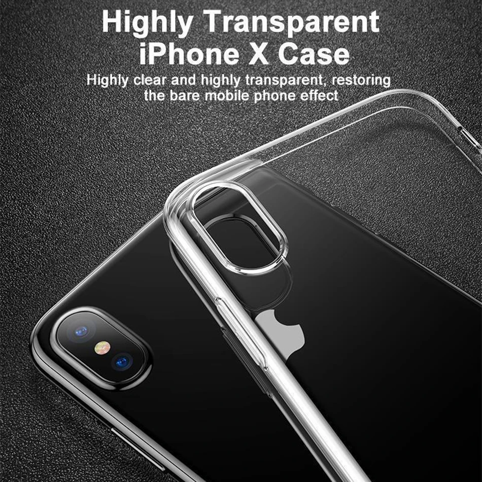 

Thin 1MM TPU Case For Coque iPhone XS Max Clear Crystal Soft TPU Silicone Case For iPhone 7 8 6S Plus 5S 5 SE X XR XS iPod Touch