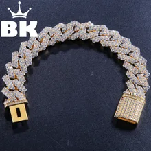 17 мм медная форма возврата Снаряженная кубинская браслет Iced Out CZ браслет золотой серебряный цвет для мужчин роскошная коробка застежка Прямая