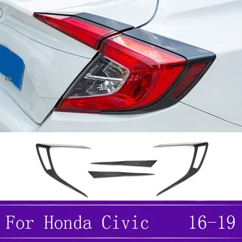 

ABS Carbon Fiber Trunk Rear Tail Lights Eyebrow Eyelid Cover Trim Auto Accessory Fit For Honda Civic 2016 2017 2018 2019