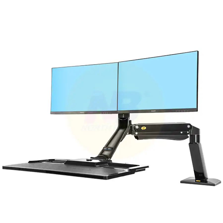 Nb Fc40 2a Ergonomic Computer Sit Stand Workstation 22 27 Inch