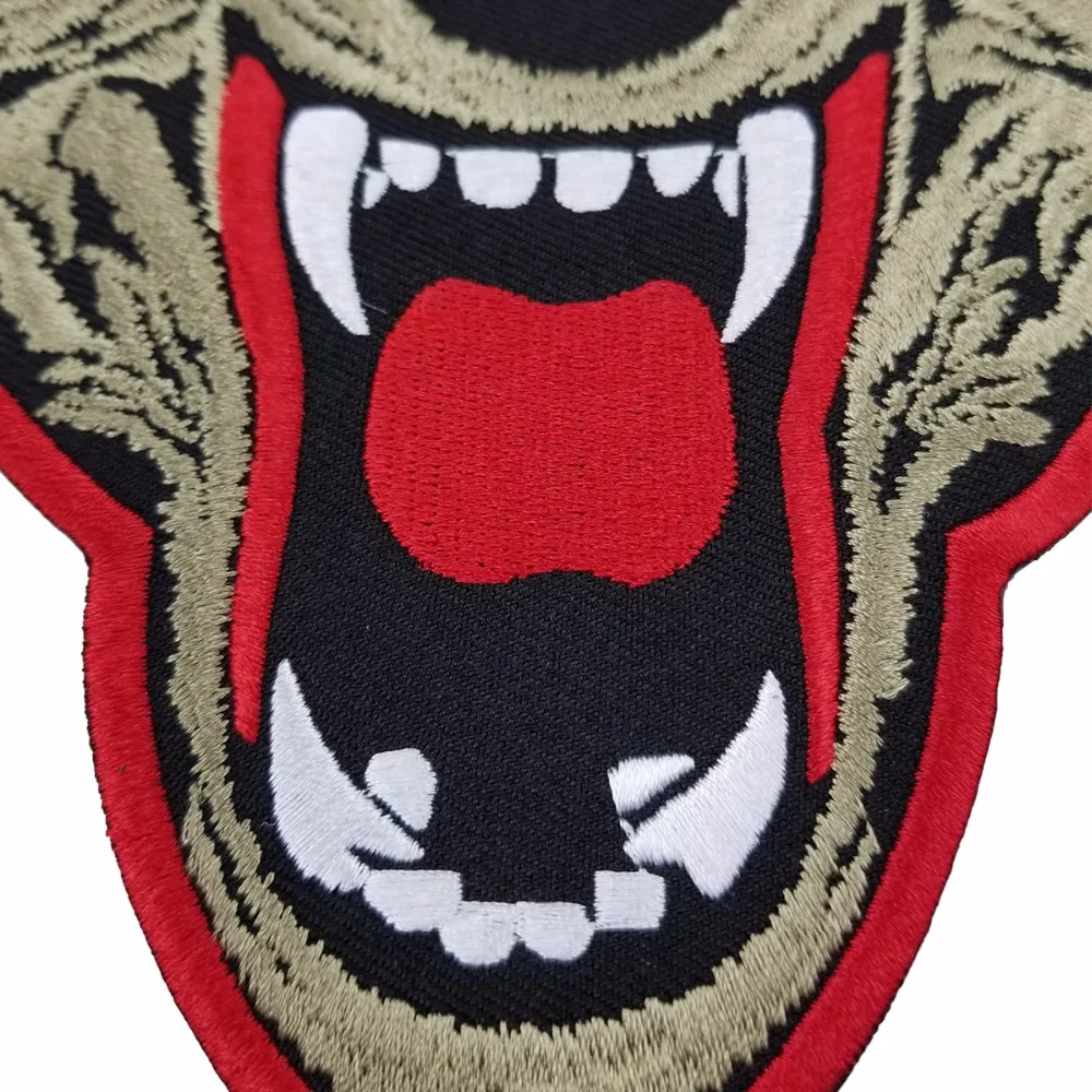 T60102 Fashion LONE WOLF LONE WOLF NO CLUB MC Motorcycle Biker Embroidered Patch Iron On Jacket Vest Rider Badge Large Size Patch Free Shipping (2)