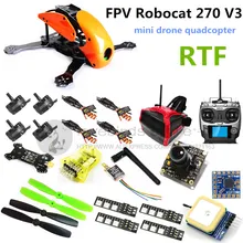 FPV Robocat 270 V3 cross race quadcopter mini drone mini CC3D + 2204II 2300KV motor +AT9 remote control + head display + TS5828