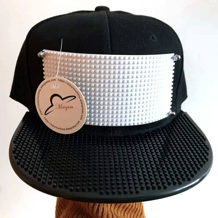 Кирпич зубчатая пластина настроить Snapback DIY логотип игрушечные строительные блоки козырьки на заказ шляпа Открытый Хип-хоп бейсболка