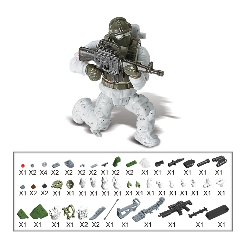

Military Swat Guns Weapon Pack Building Blocks Police Soldiers Figure WW2 LegoINGlys Military Army Builder Series Toys