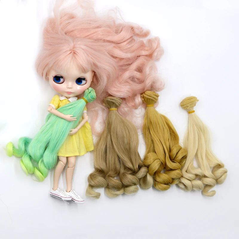 Doll accessories doll wigs toy wigs Msiredoll bjd wig Accessories 1piece 20*100CM doll hair 1/3 1/4 1/6 1/12 Gradient Color Curly bjd wigs diy