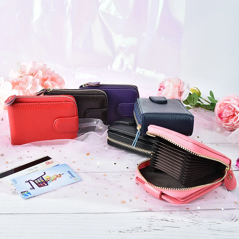 

Unisex Leather Business Card Holder Wallet Bank Credit Card Case ID Holders Women Cardholder Porte Carte Travel Card Wallet