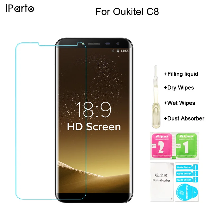 5 дюймов Oukitel C8 закаленное стекло 100% Оригинал Премиум 9H 2.5D Защитная пленка для