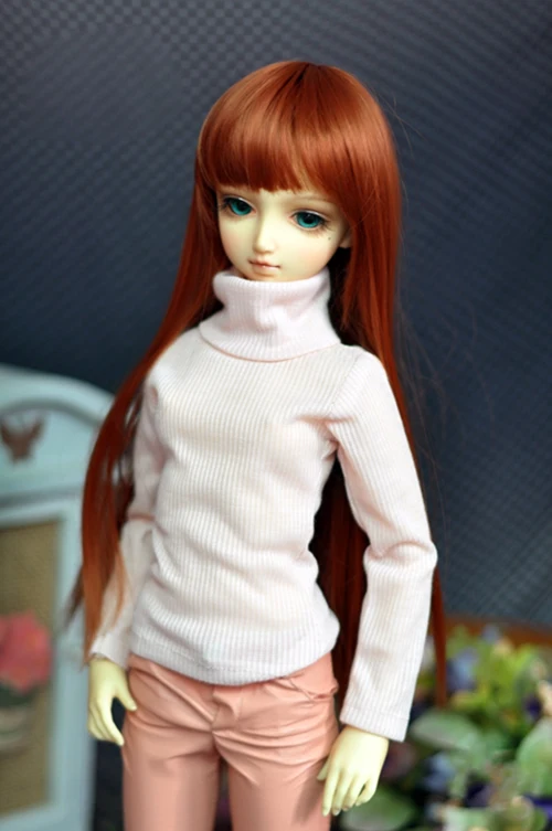 BJD розовый белый свитер с высоким воротником наряды для женщин 1/3 1/4 MSD SD 17 &quot24&quot DK