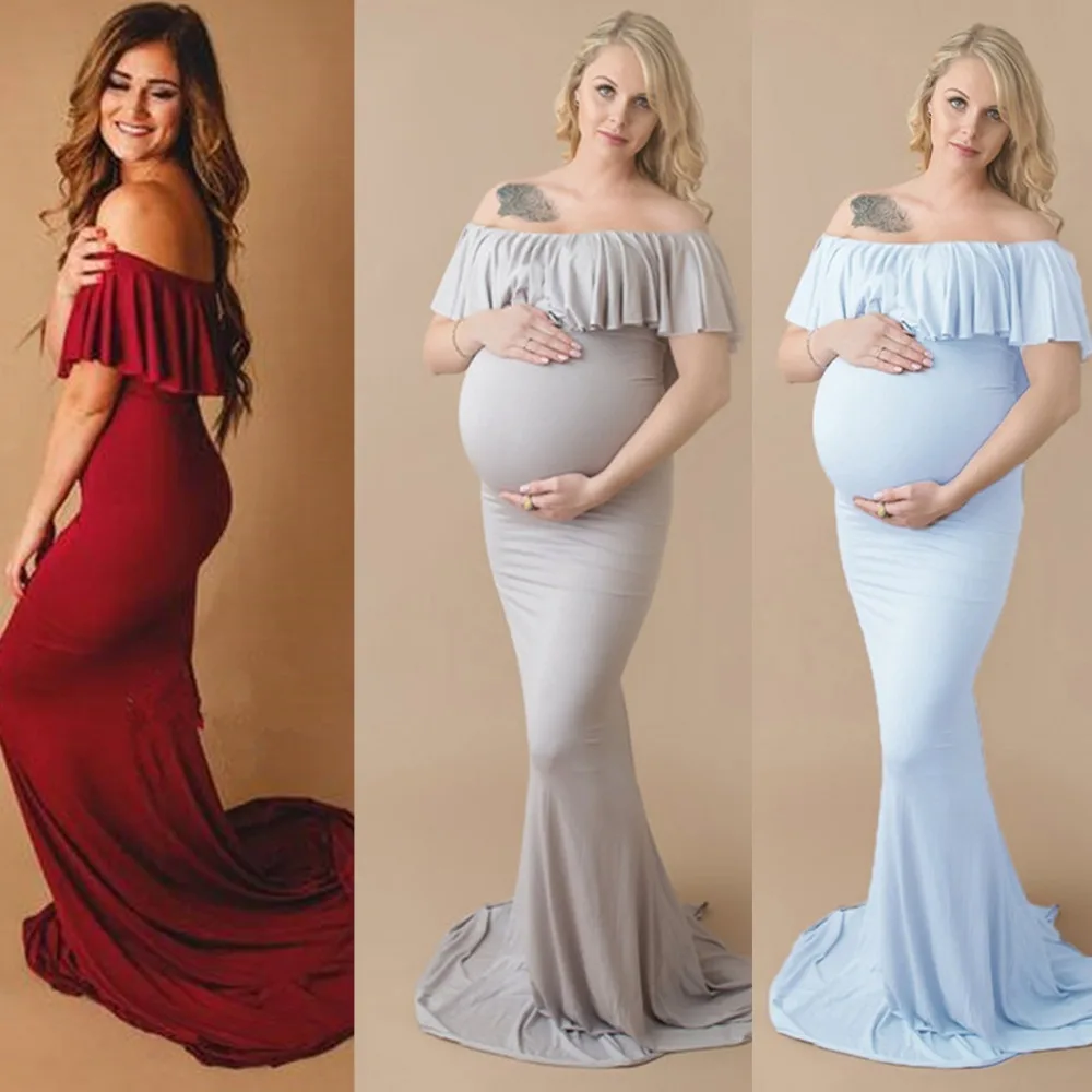 

S-XL Women Pregnancy Dresses Maternity Dress Photography Props Sexy Maxi Dresses Fancy Pregnancy Photo Shoot Women Dress