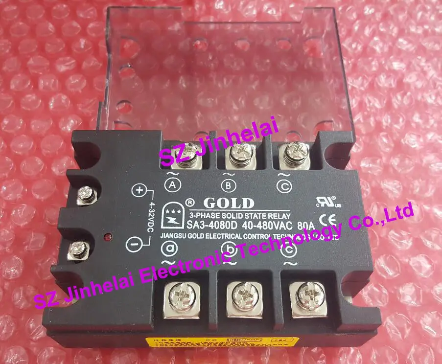 

SA34080D (SA3-4080D) GOLD Authentic original SSR Solid state relay 4-32VDC 40-480VAC 80A