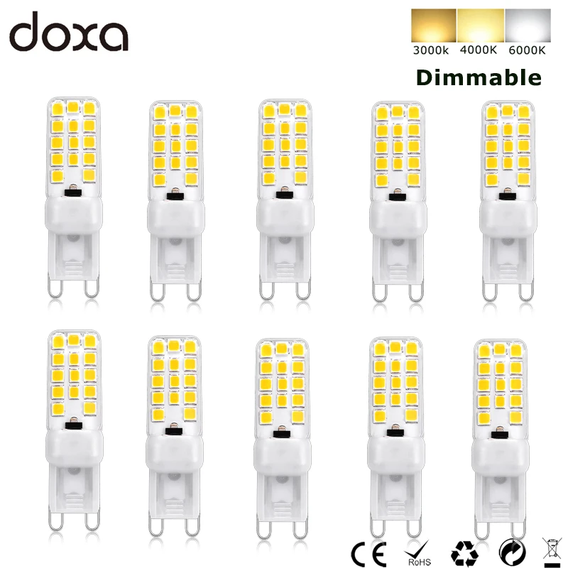 

10pcs G9 LED Bulb 110V 220V Dimmable LED G9 Lamp Light 3.5W 4000K 28LED 2835 SMD 360 degree Replace 40w Halogen Lamp Spotlight