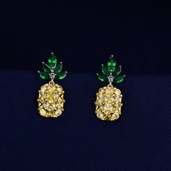 

GODKI 2017 Trendy Brilliant Pineapple Cubic Zirconia Women Bridal Earring