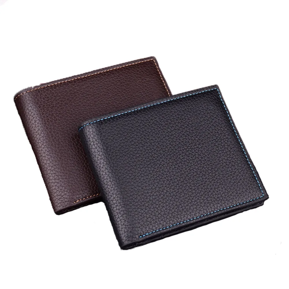 Men Wallets Brand Designer PU Leather Cowhide Short Bifold Wallet Purse Card Holder With Coin Pocket
