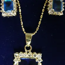 4 варианта Благородный синий/розовый/красный/фиолетовый кристалл идеально сочетается дизайн серьги ожерелье и кольцо(#7.8.9) комплект ювелирных изделий