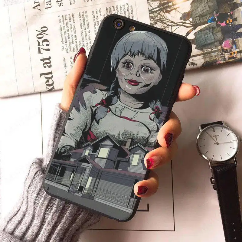 Чехол MaiYaCa Annabelle из фильма ужасов с цветным рисунком для iphone X, 8, 8 plus, черный чехол, 7, 7 plus, 6, 6s - Цвет: 4