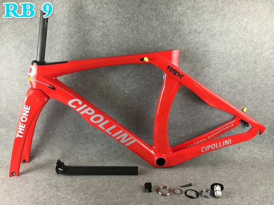 Top 2018 Cipollini RB1K THE ONE Naked Matte Rahmenset Road Bicycle Glossy Full Carbon Road Frameset Complete Carbon Frame Silver 22