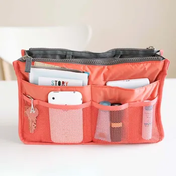 

Large liner Lady Makeup Cosmetic Bag Cheap Female Tote Organizer Insert Bag Women Nylon Travel Insert Organizer Handbag Purse