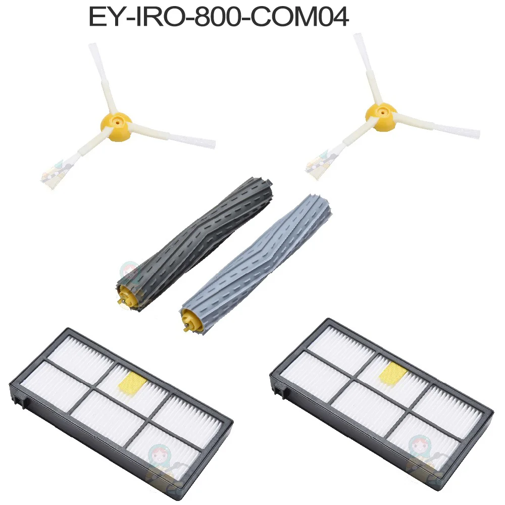 Мульти-комплект HEPA фильтр для мусора боковая щетка для iRobot Roomba 980 800 860 870 880 890 960 пылесос аксессуары - Цвет: EY-IRO-800-COM04