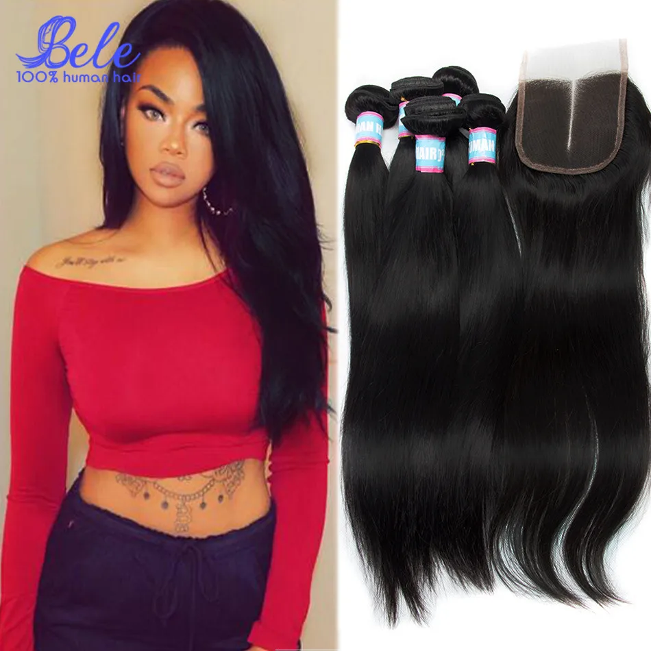 Mink Brazilian Straight Hair With Closure Cheap Brazilian Hair