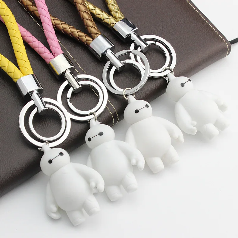 

2019 New Trendy Top Quality Keychain Big Hero 6 Baymax 5 * 4cm Key Ring Pom Pom Cute Keychain Keyring Key Holder Jewelry gift