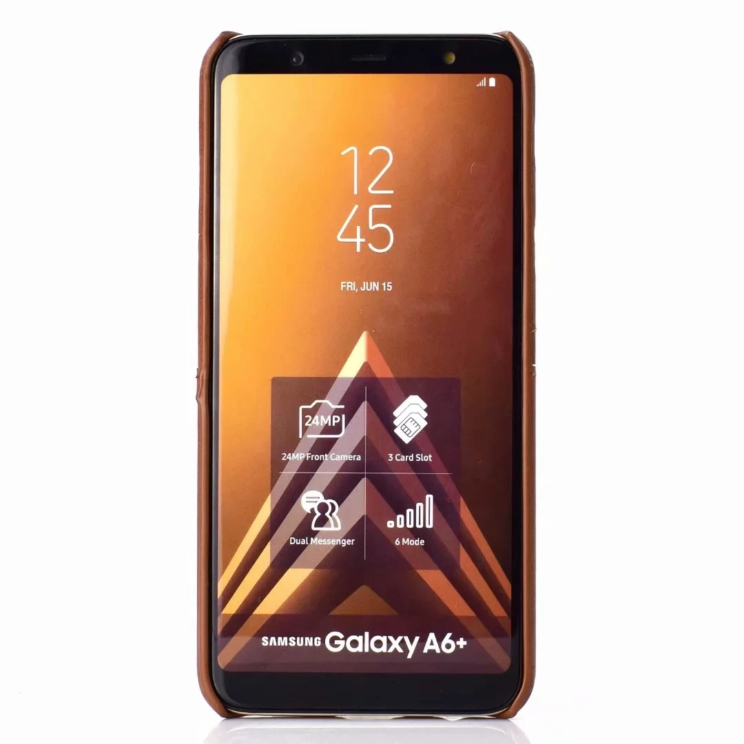 Из натуральной кожи чехол для samsung Galaxy A6 + 2018 чехол Ретро Винтаж жесткий задняя крышка для Galaxy J6 J8 держатель для карт кошелек