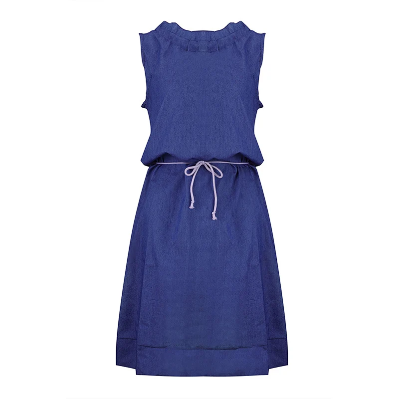 Moda Mujer sin mangas DE mezclilla Jean vestidos Casual más tamaño batas con cinturón azul Jeans vestidos Ropa DE Mujer WS8892U Moda Mujer sin mangas DE mezclilla Jean vestidos Casual más tamaño batas con cinturón azul Jeans vestidos Ropa DE Mujer WS8892U