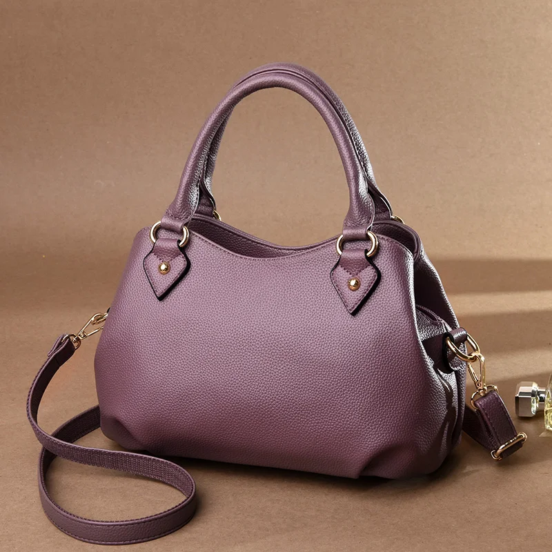 

Elegant Female PU Leather Handbags 2020 New Multi-layer Large Capacity Middle-aged Women's Atmosphere Shoulder Bag