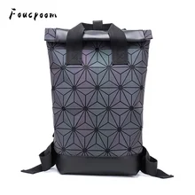 Модные женские рюкзаки, светящийся геометрический рюкзак, большой мужской рюкзак для ноутбука, школьный рюкзак на плечо для путешествий, голографический рюкзак