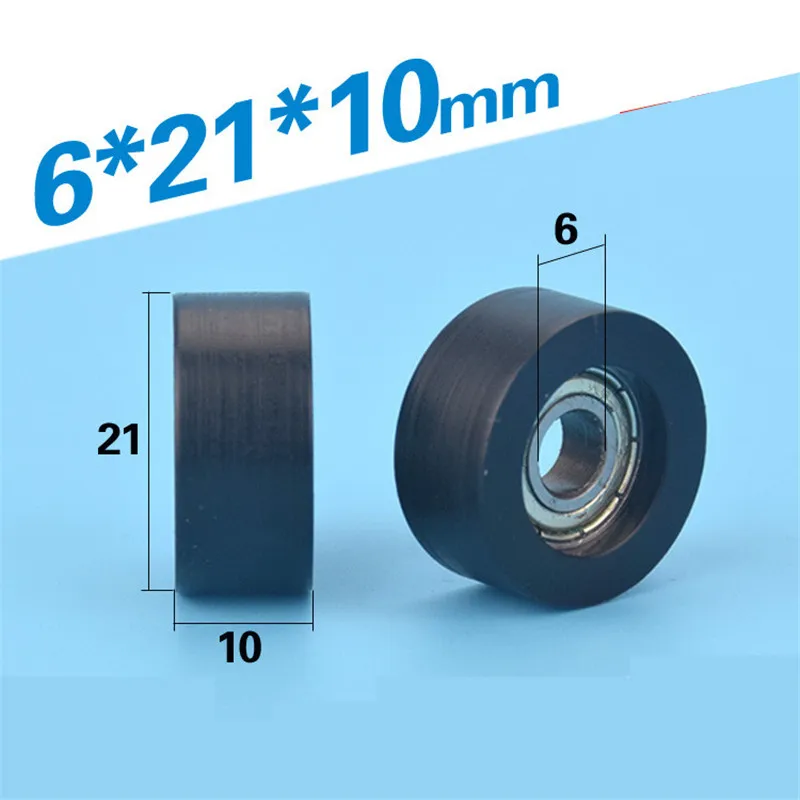 

1pcs 6*21*10mm F type wheel rubber bearing pulley, roller, nylon POM pulley for 3D printer door and window accessories/EU 3030