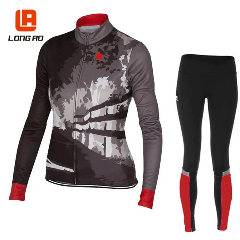 

LONGAO Cycling clothes women Cycling jersey Long sleeve bike set Thrasher clothing Roupa ciclismo Cheji women Clothes cyclig