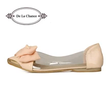 Frauen Wohnungen Schuhe Marke Ballett Wohnungen Frauen Spitz Wohnungen für Frauen Große Fliege Grund Mädchen Transparente Wohnungen Größe 33-40