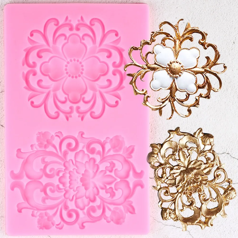 

Relief Scrolls Baroque Cake Border Silicone Mold Cupcake Topper Fondant Cake Decorating Tools Candy Chocolate Gumpaste Mould