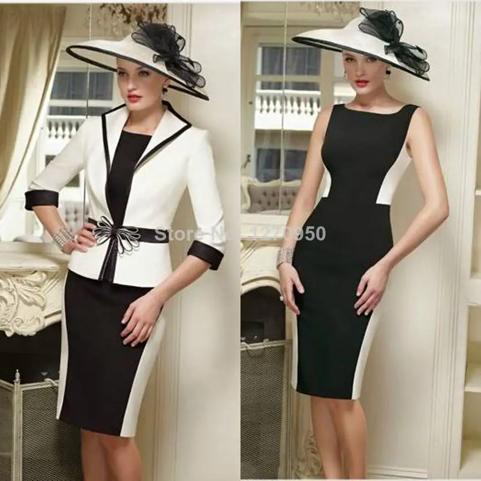 mother of the bride black and white