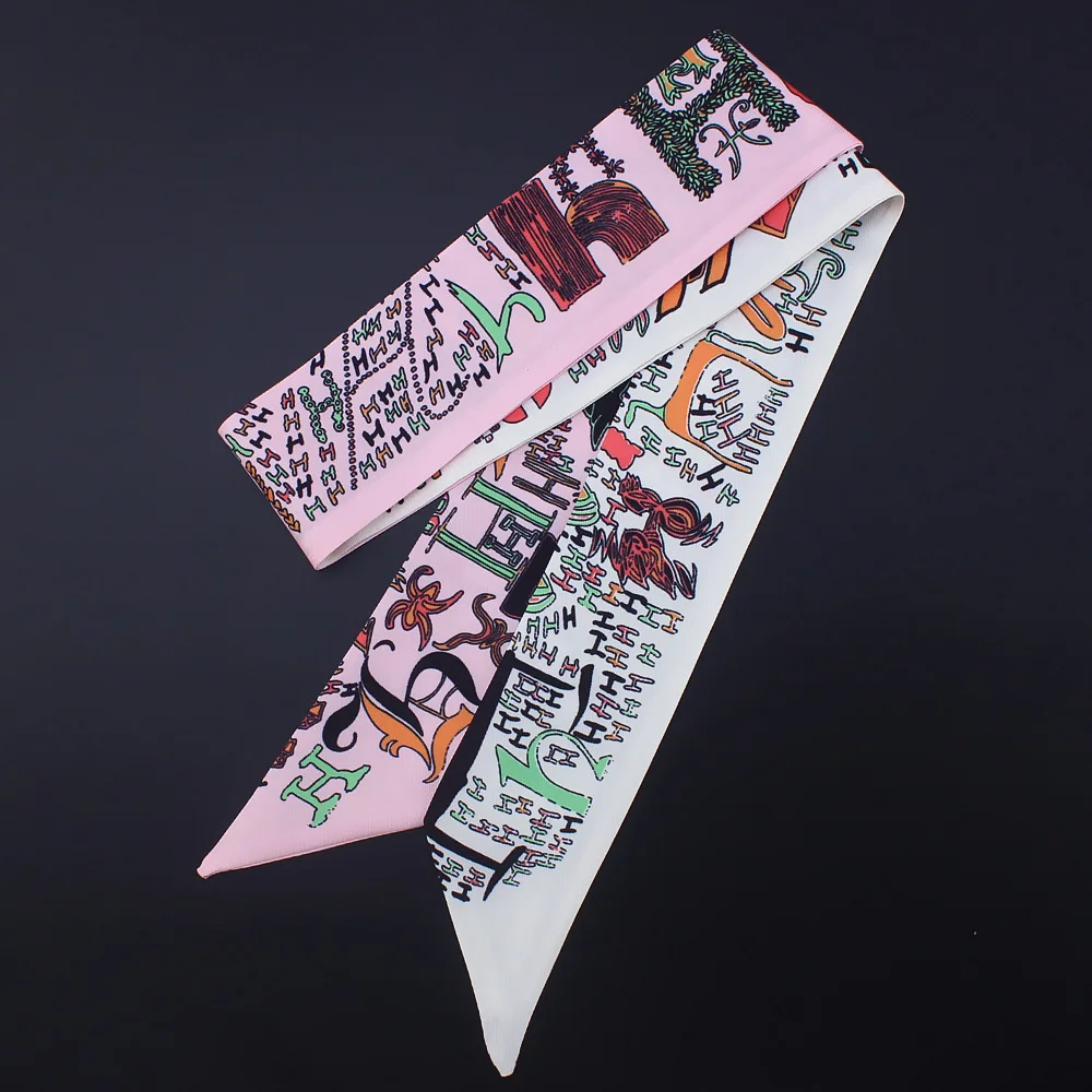 Дизайн Роскошный саржевый эмуляционный Шелковый маленький женский модный шарф мешок для волос ручка Украшение галстук многофункциональная ручная тесемка, шарф