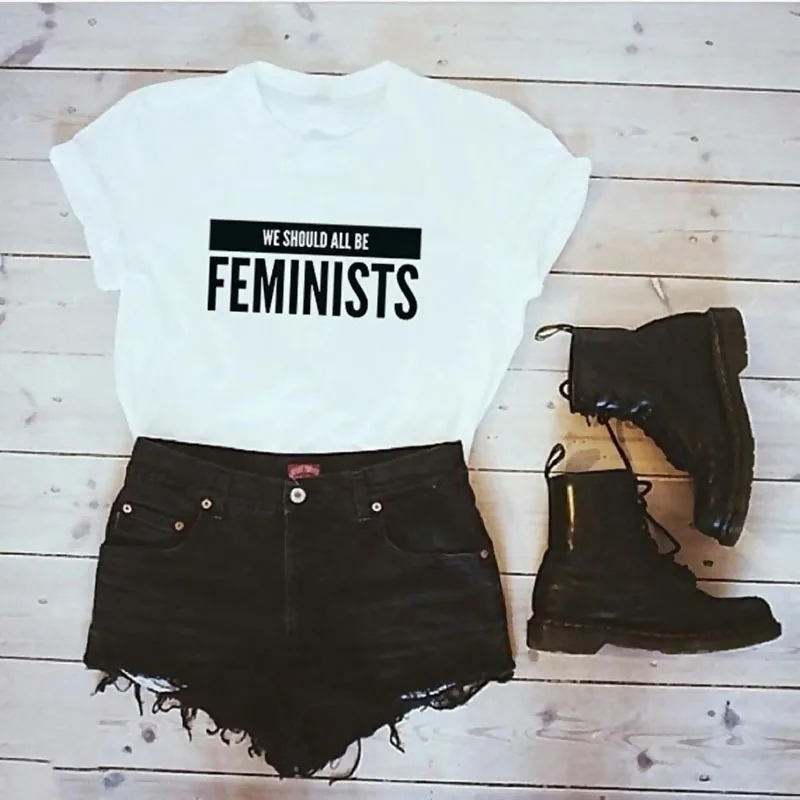 

We Should All Be FEMINISTS T-shirt Casual 2018 New Fashion Cool Tshirt For Women Top Tee Female Letter Print O-neck T Shirt