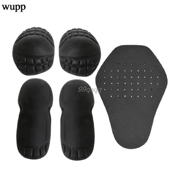 

5 Pcs/Set Black Motorcycle Riding Shoulders Elbows Back Chest Knee Protection Pads Racing Safety Hard Armour Drop shipping