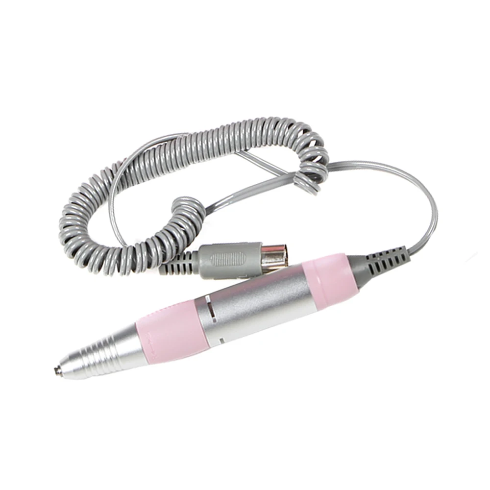 Electric Nail Art Drill Handle Pen Gel Polish Grind Machine Handpiece Nail Manicure Pedicure Replacement Pen Handle Accessories - Color: pink