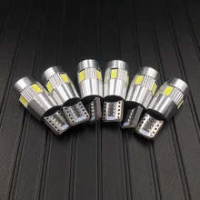 6X высокой мощности T10 w5w водить автомобиль светильник t10 6smd 10smd 5630 5w5 12v t10 белый автомобиль лампы интерьер светильник w5w t10 canbus error free