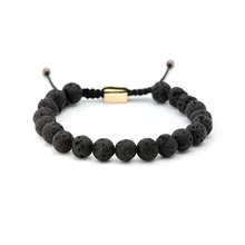 FAITHEASY украшения 8 мм Натуральная Лава вулканический камень Бусины плетение кисточки можно регулировать браслеты с орнаментами