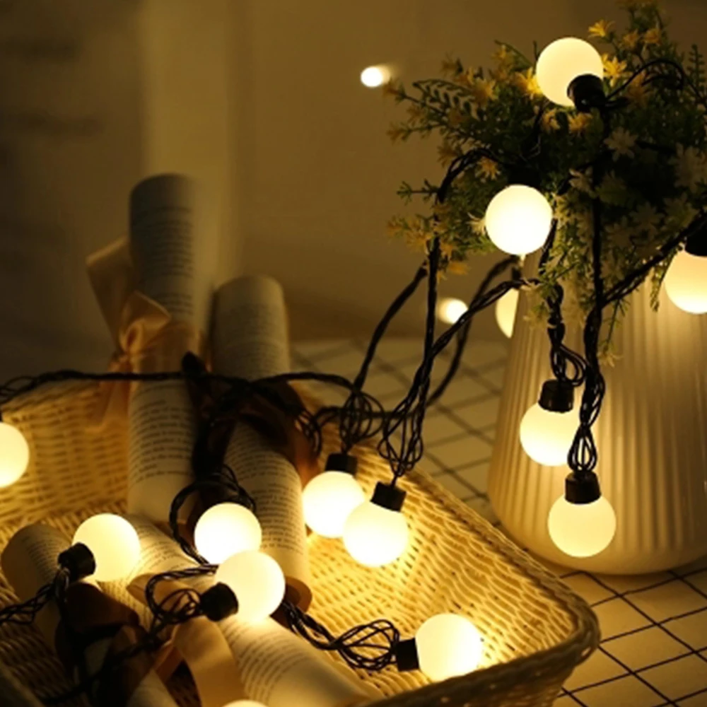 5 M cadena G40 bombilla LED vacaciones iluminación RGB 20 LED Luces al aire libre Luces De Navidad Festoon Party bolas luz de la secuencia