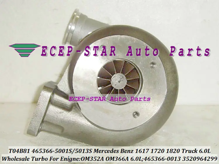 T04B81 465366-5001S 465366-5013S 465366-0013 3520964299 Turbo For Mercedes Benz 1617 1720 1820 Truck OM352A OM366A 6.0L (3)