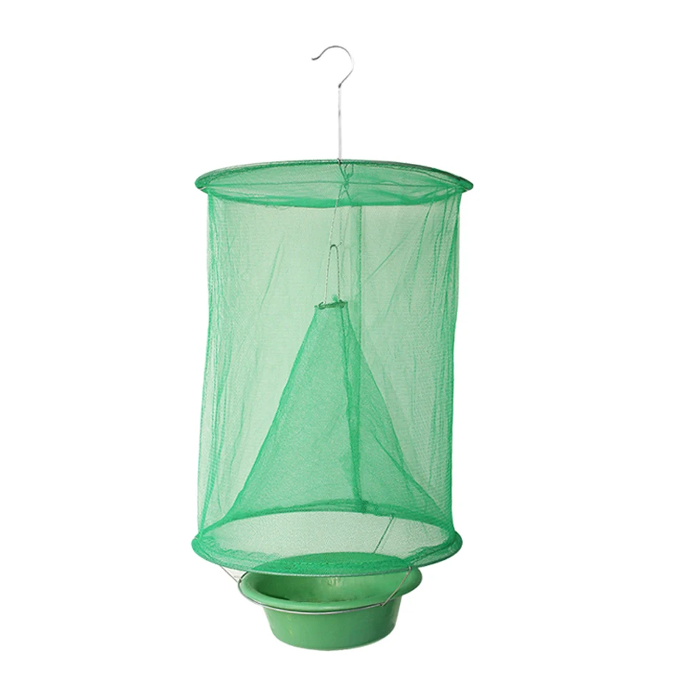 

1PCS Pest Control Reusable Hanging Fly Catcher Killer Flies Flytrap Zapper Cage Net Trap Garden Home Yard Supplies