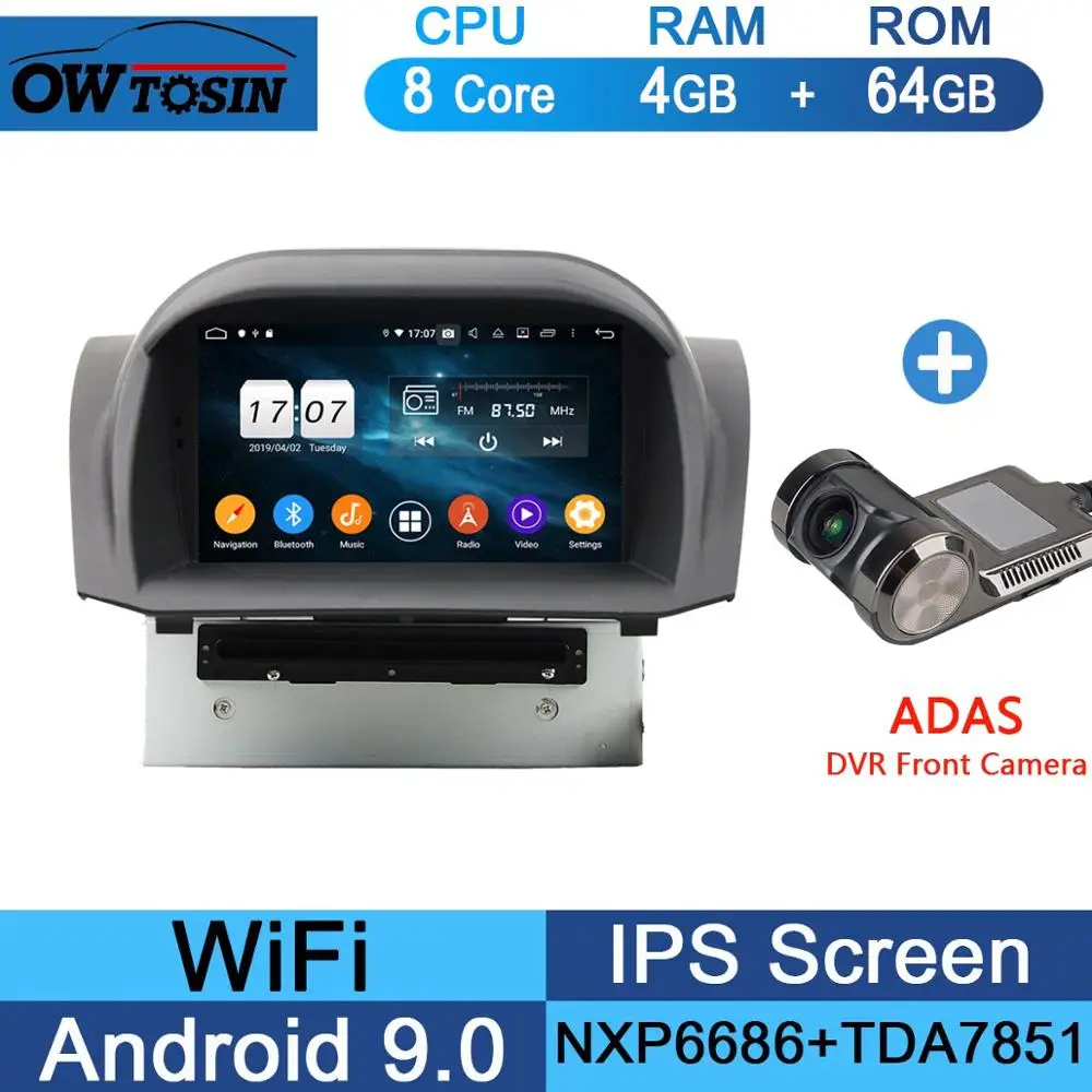 " ips 8 ядерный 4 Гб ram+ 64 Гб rom Android 9,0 автомобильный DVD радио gps для Ford Focus 2012 2013 DSP CarPlay Parrot BT - Color: 64G Adas Camera