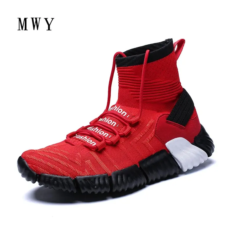 MWY/сетчатая дышащая обувь для мужчин; кроссовки; Chaussures Homme; мужская повседневная обувь с высоким берцем на шнуровке; мужские кроссовки; светильник; обувь на плоской подошве