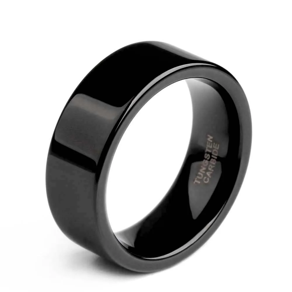 2 шт. 6 мм/8 мм чистый черный Вольфрам обручальное кольцо Мода Пара Кольца Обручение группа Анель de formatura брак свадебных украшений